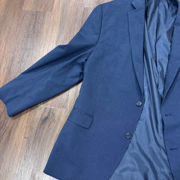 Alfani Slim Fit Men's Suit Preowned Blue Jacket 46R Pants 38x32 - Picture 2 of 14